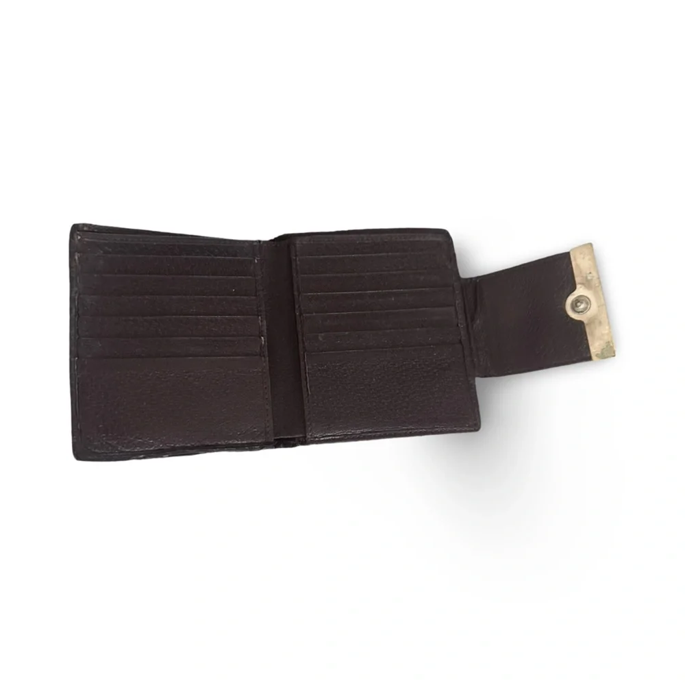 Gucci Sherry Line Red/Green Stripe GG brown canvas leather wallet with dust bag - Picture 11 of 13
